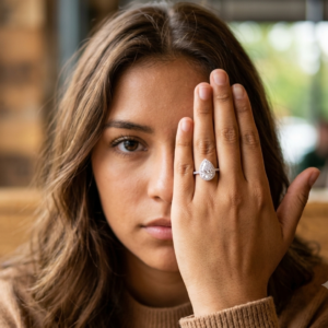 The Teardrop Halo Ring